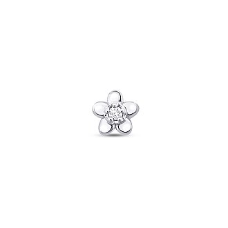 0.01 Karat Pırlanta Çiçek Tragus Piercing - 1