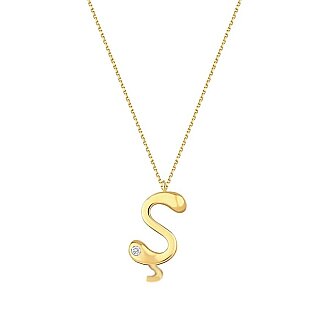 0.02 Karat Pırlanta Ş Harf Kolye - 1