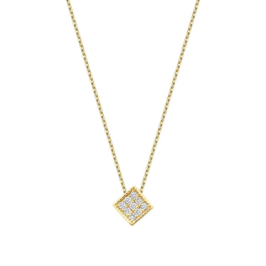 0.05 Karat Pırlanta Yuvarlak Taşlı Geometrik Kolye