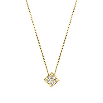 0.05 Karat Pırlanta Yuvarlak Taşlı Geometrik Kolye - 1