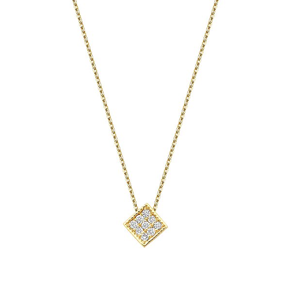 0.05 Karat Pırlanta Yuvarlak Taşlı Geometrik Kolye - 1