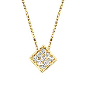 0.05 Karat Pırlanta Yuvarlak Taşlı Geometrik Kolye - 2