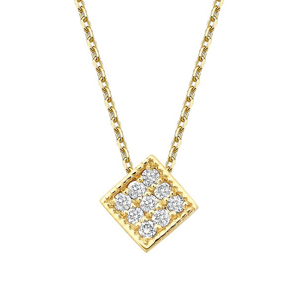 0.05 Karat Pırlanta Yuvarlak Taşlı Geometrik Kolye - 2
