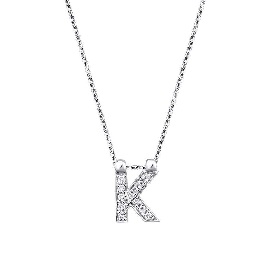 0.06 Karat Pırlanta K Harf Kolye