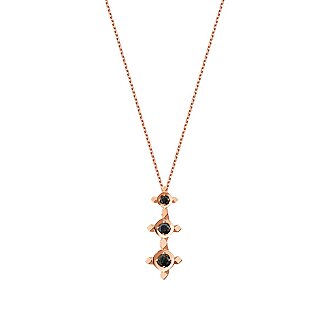 0.09 Karat Siyah Taşlı Tria Kolye - 1