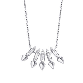 0.10 Karat Pırlanta Bagetli Trend Kolye - 2