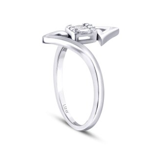 0.13 Karat Pırlanta Baget Yüzük - 2