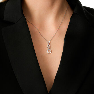 0.15 Karat Pırlanta Baget Kolye - 3