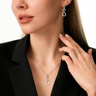 0.15 Karat Pırlanta Baget Kolye - 4