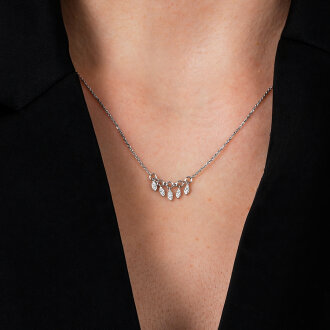 0.15 Karat Pırlanta Yuvarlak Taşlı Trend Kolye - 3