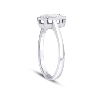 0.17 Karat Pırlanta Baget Taşlı Damla Trend Yüzük - 2