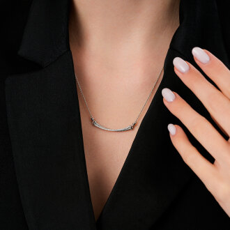 0.18 Karat Pırlanta Yuvarlak Taşlı Trend Kolye - 3