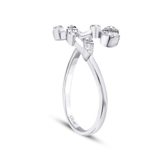 0.21 Karat Pırlanta Baget Taşlı Trend Yüzük - 2