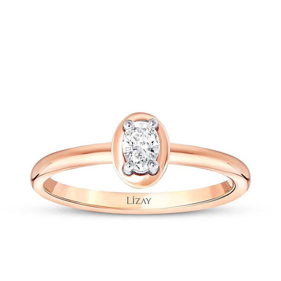 0.26 Karat Pırlanta Oval Tektaş Yüzük