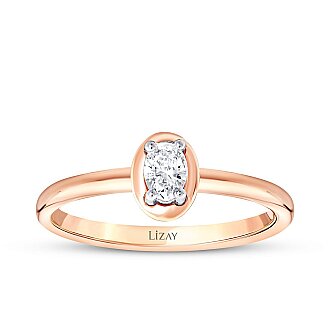 0.26 Karat Pırlanta Oval Tektaş Yüzük - 1
