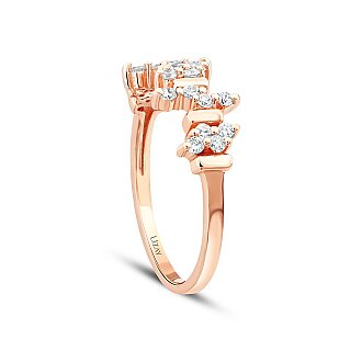 0.28 Karat Pırlanta Asimetrik Trend Yüzük - 2