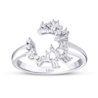 0.28 Karat Pırlanta Baget Trend Yüzük - Lizay Pırlanta