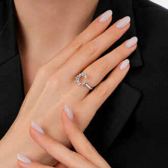 0.28 Karat Pırlanta Baget Trend Yüzük - 3