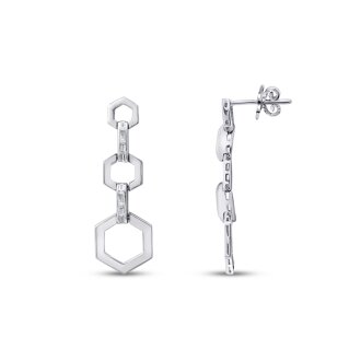 0.29 Karat Pırlanta Baget Küpe - 1