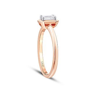 0.30 Karat Pırlanta Emerald Tektaş Yüzük - 2