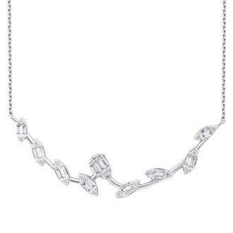 0.31 Karat Pırlanta Bagetli Trend Kolye - 2