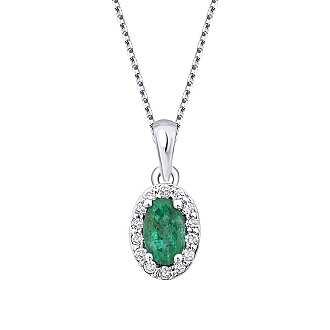 0.31 Karat Pırlanta Zümrüt Oval Kolye - 2