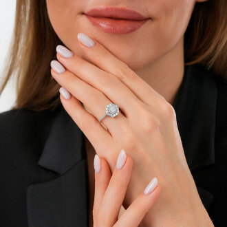 0.34 Karat Pırlanta Baget Yüzük - 3