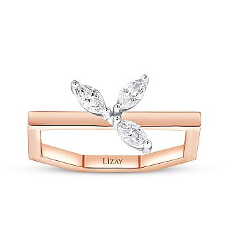 0.34 Karat Pırlanta Geometrik Trend Yüzük - 1