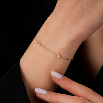 0.38 Karat Pırlanta Yuvarlak Taşlı Bileklik - 3