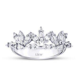 0.41 Karat Pırlanta Baget Yüzük - 1