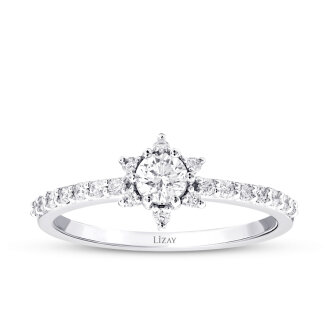 0.43 Karat Pırlanta Tektaş Yüzük - 1