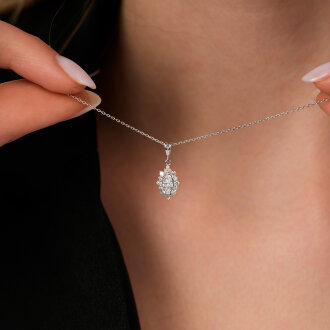 0.46 Karat Pırlanta Markiz Kolye - 3