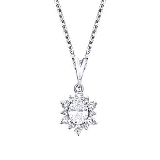 0.44 Karat Pırlanta Oval Kolye - 2