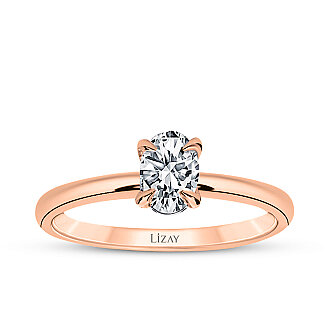 0.50 Karat Pırlanta Oval Tektaş Yüzük - 1