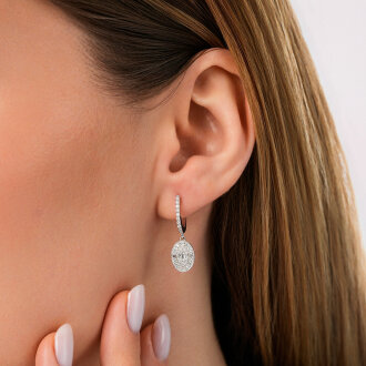 0.51 Karat Pırlanta Baget Taşlı Küpe - 3