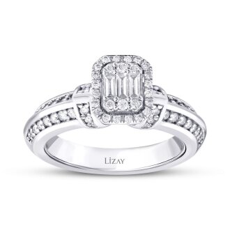 0.52 Karat Pırlanta Baget Yüzük - 1