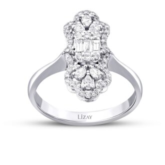 0.57 Karat Pırlanta Trend Baget Yüzük - 1