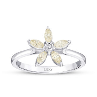 0.64 Karat Pırlanta Markiz Taşlı Fancy Yüzük - 1