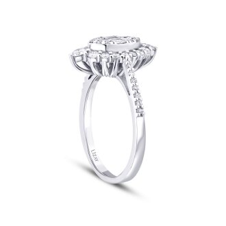 0.65 Karat Pırlanta Baget Damla Yüzük - 2