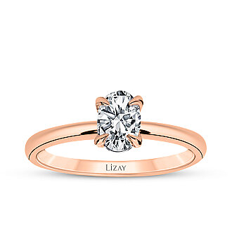 0.70 Karat Pırlanta Oval Tektaş Yüzük - 1