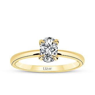0.70 Karat Pırlanta Oval Tektaş Yüzük - 1