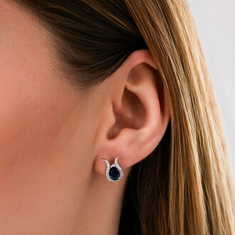 0.82 Karat Pırlanta Damla Taşlı Küpe - 3