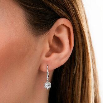 0.85 Karat Pırlanta Oval Taşlı Küpe - 3