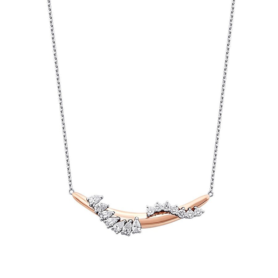 0.91 Karat Pırlanta Sarmal Taşlı Trend Kolye
