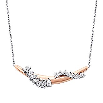 0.91 Karat Pırlanta Sarmal Taşlı Trend Kolye - 2