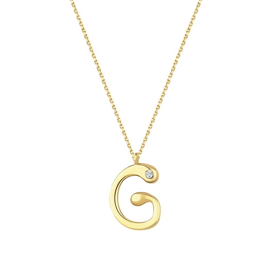 0.02 Karat Pırlanta G Harf Kolye