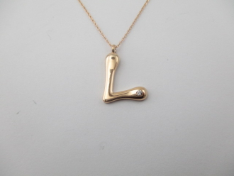 0,02 Karat Pırlanta L Harf Kolye G SI 14 Ayar - 7