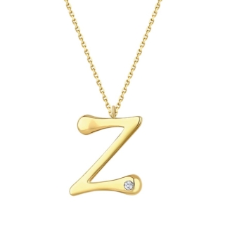 0,02 Karat Pırlanta Z Harf Kolye G SI 8 Ayar - 2