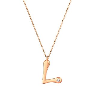 0.02 Karat Pırlanta L Harf Kolye - 3