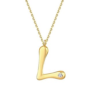 0.02 Karat Pırlanta L Harf Kolye - 2